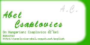 abel csaplovics business card